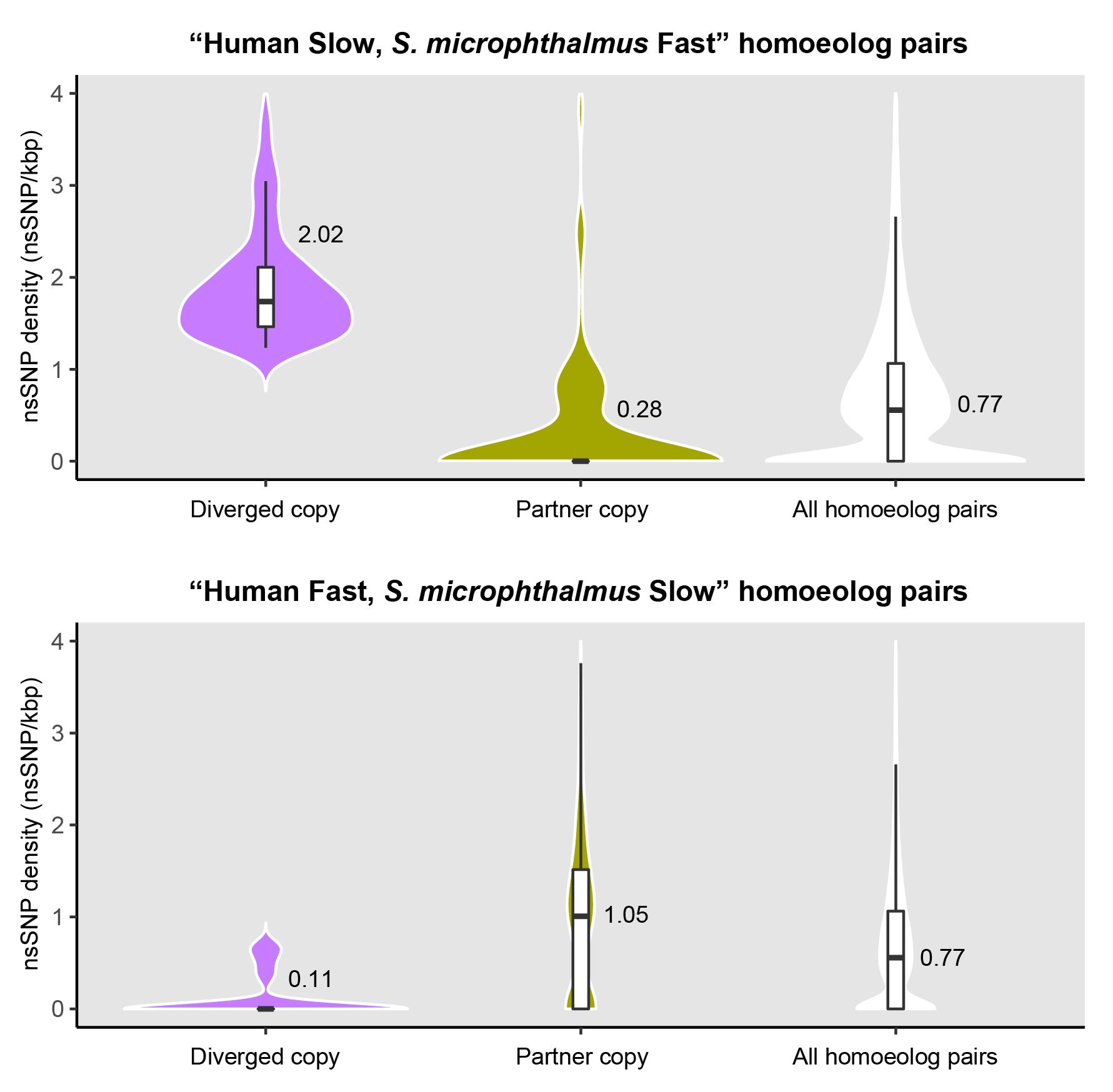 Asymmetric evolutionary rate shifts in homoeologs compared to human orthologs Asymmetric evolutionary rate shifts in homoeologs compared to human orthologs
